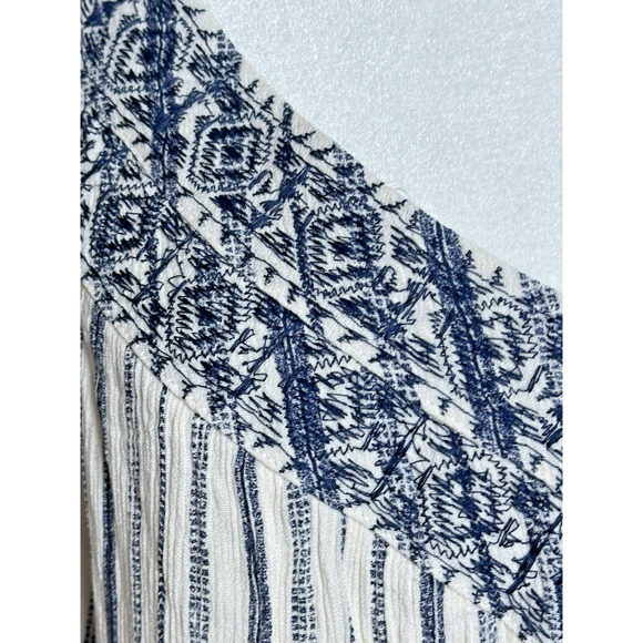 Knox Rose Womens Cream Navy Stripped Bohemian Womens Casual Oversized Top XXL - Picture 2 of 16